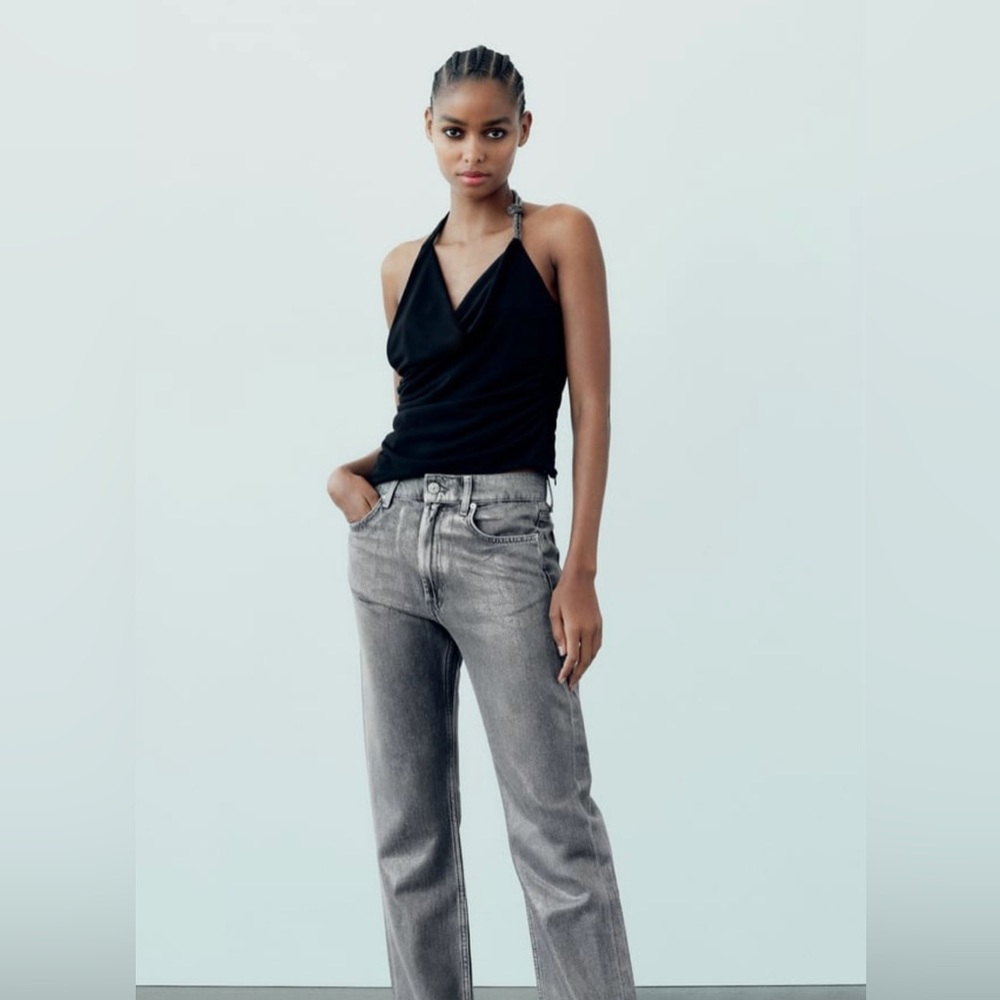 ZARA - DRAPED SPARKLY TOP